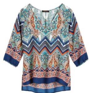 Renee C V-neck blouse in vibrant colors, Size S